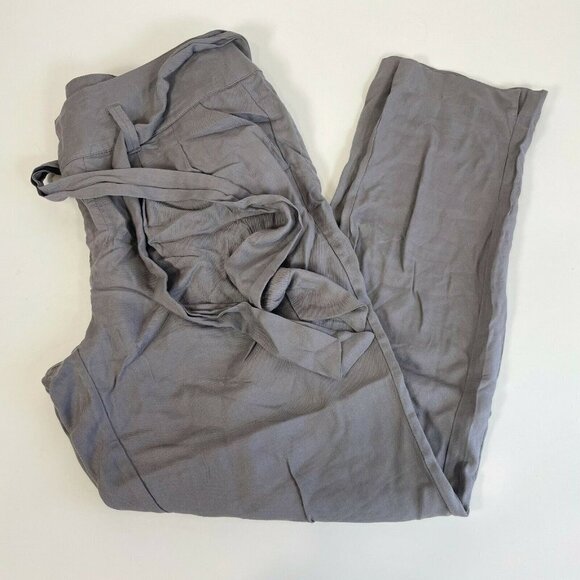 Sundance Womens Belted Skinny Pants Trouser Dark Gray 8 High Rise Pleated Zip